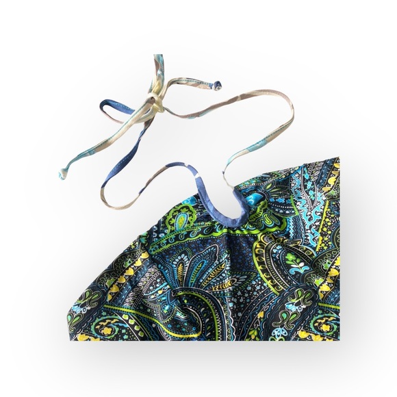 new Papillon Blanc 🝮 Shaped Boho Halter Corset Top 🝮 Floral Paisley Print 🝮 L - Picture 3 of 16